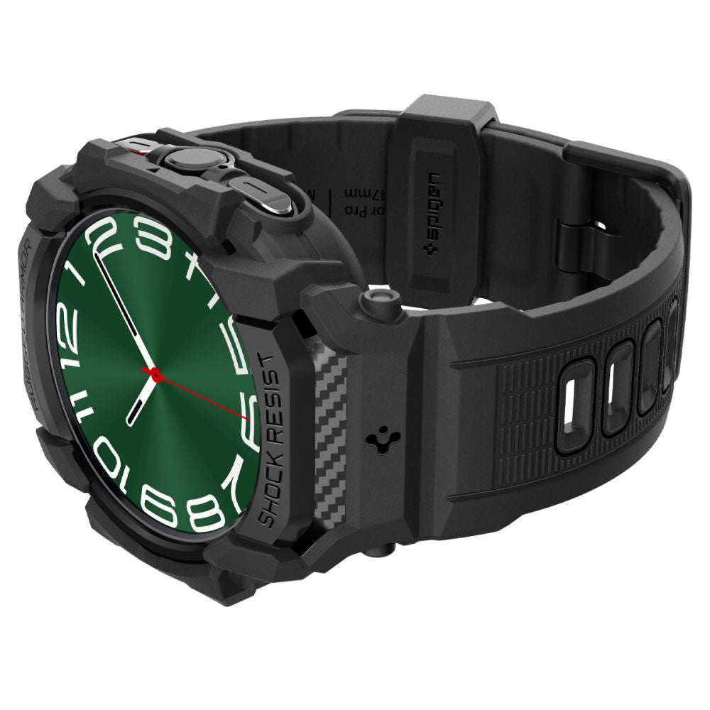 Spigen Rugged Armor Pro Hülle für Samsung Galaxy Watch Ultra, Schwarz ACS08427