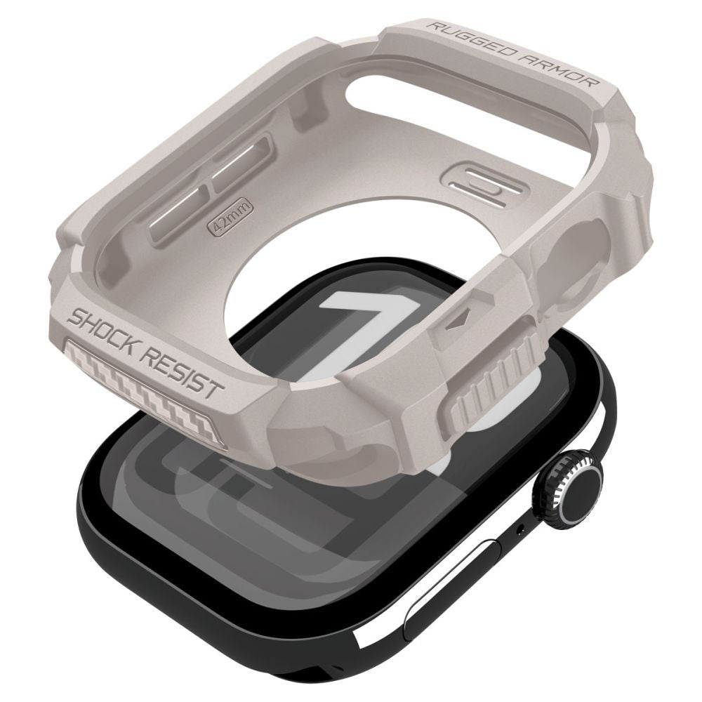 Spigen Rugged Armor V2 Hülle für Apple Watch Series 10 / 11 42mm, Beige ACS10493
