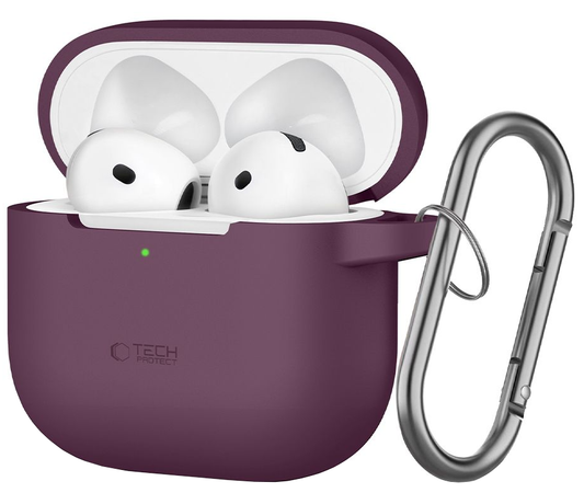 Tech-Protect Silicone Hook Hülle für Apple AirPods 4 / AirPods 5, Weinrot