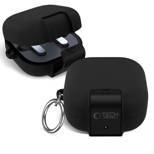 Tech-Protect Slim Hook Hülle für Samsung Galaxy Buds4 / Buds4 Pro, Schwarz