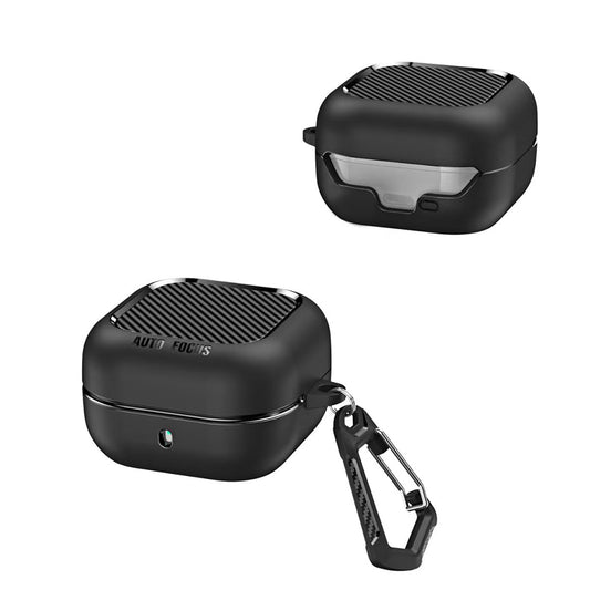 Techsuit CarbonFiber Hülle für Samsung Galaxy Buds4 / Buds4 Pro, Schwarz