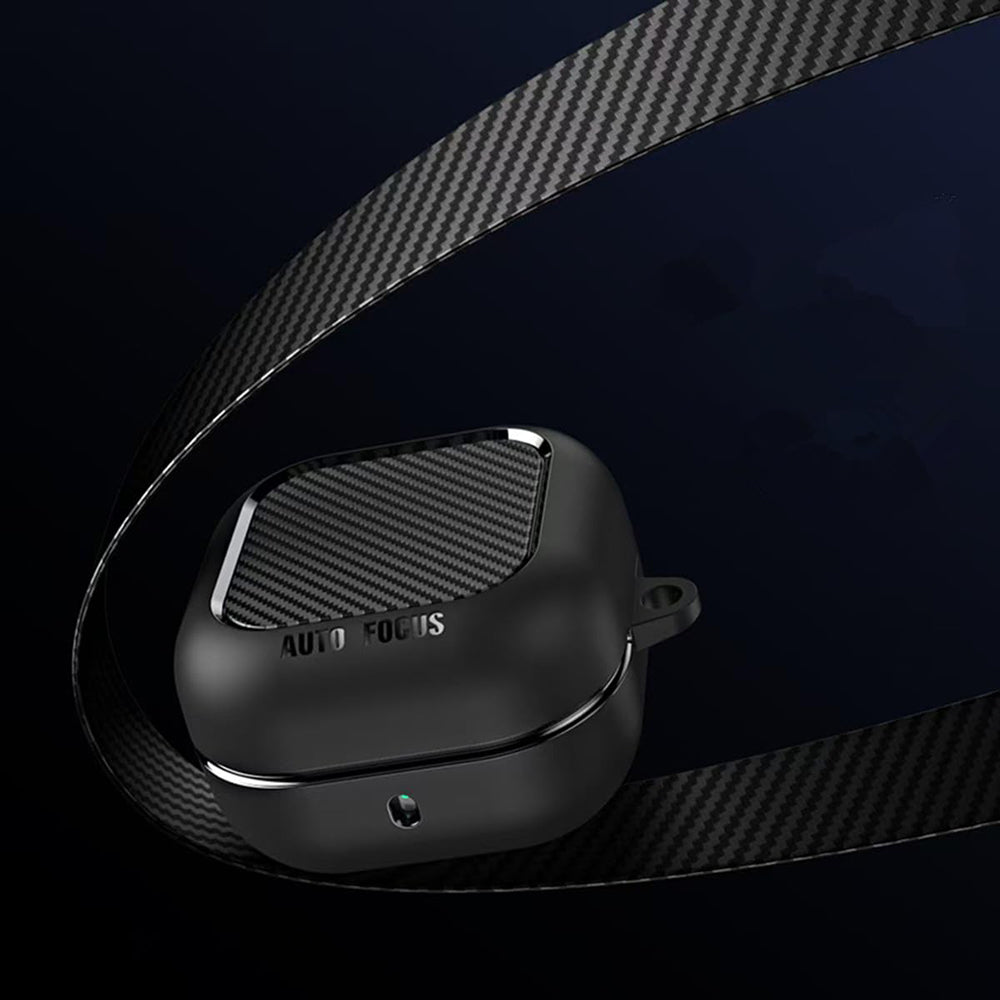 Techsuit CarbonFiber Hülle für Samsung Galaxy Buds4 / Buds4 Pro, Schwarz