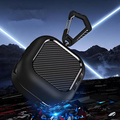 Techsuit CarbonFiber Hülle für Samsung Galaxy Buds4 / Buds4 Pro, Schwarz