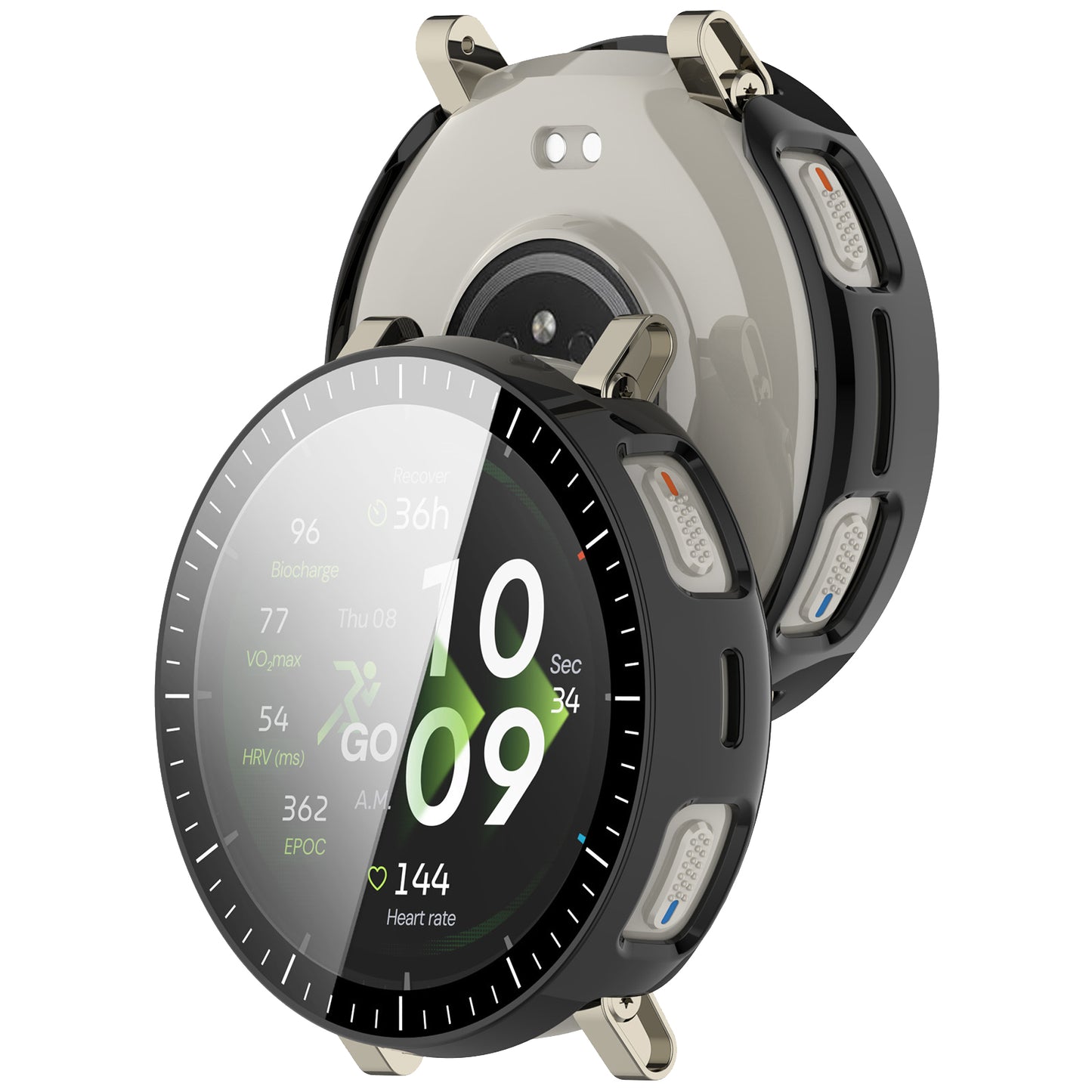 Techsuit Defense360 Pro Hülle für Amazfit Active 3 Premium, Schwarz