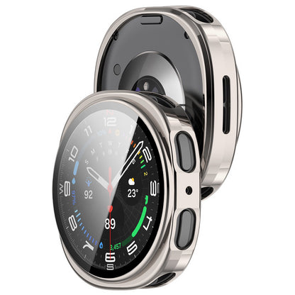 Techsuit Defense360 Pro Case for Samsung Galaxy Watch8 44mm, Pearl Silver