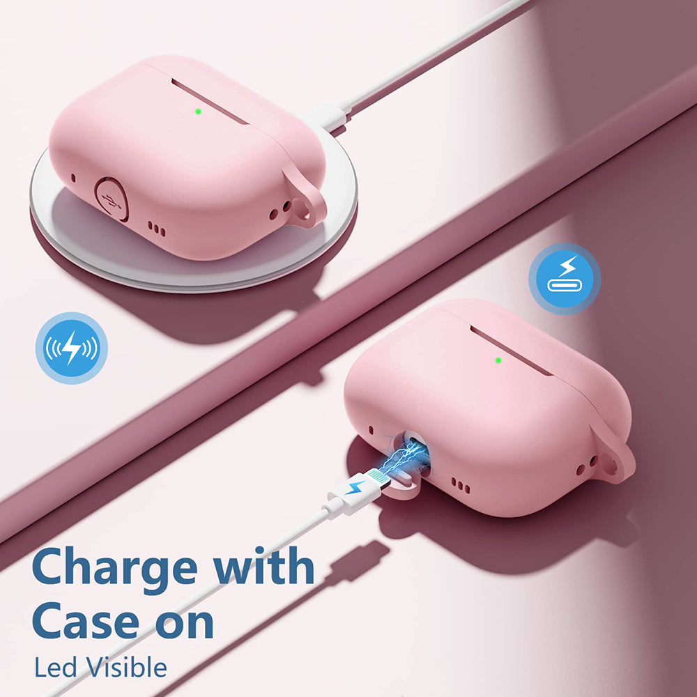 Techsuit Silikonhülle für Apple AirPods Pro Serie, Rosa