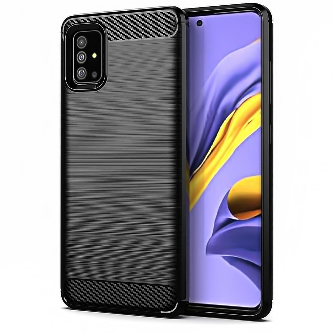 Hülle für Samsung Galaxy A51 5G A516, Carbon, Schwarz