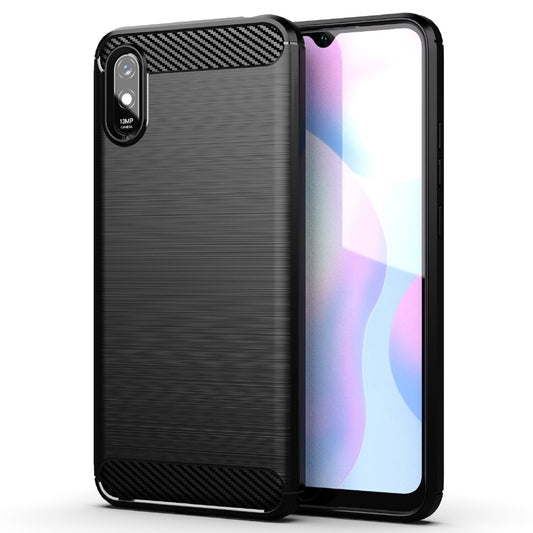 Gehäuse für Xiaomi Redmi 9A / Redmi 9AT, Forcell, Carbon, Schwarz