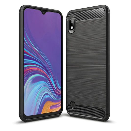 Hülle für Samsung Galaxy A10 A105, Carbon, Schwarz