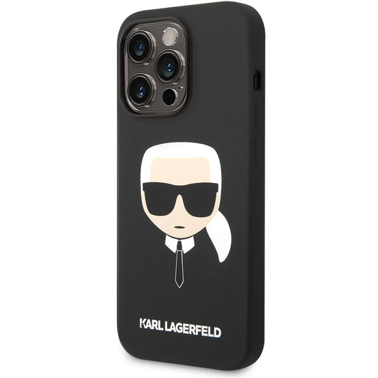 MagSafe Hülle für Apple iPhone 14 Pro, Karl Lagerfeld, Silicone Karl Head, Schwarz