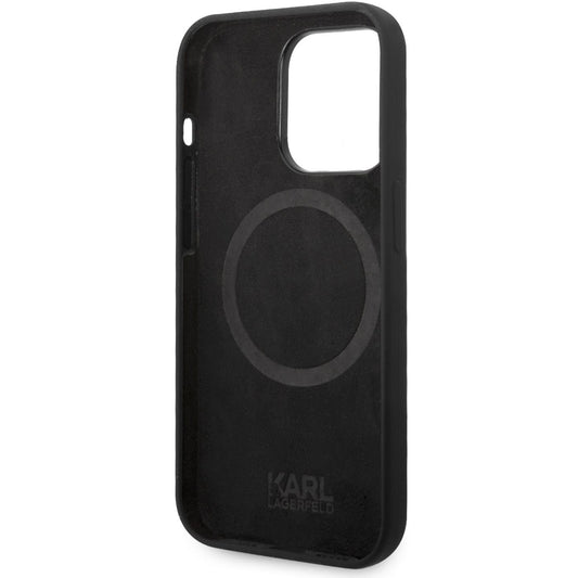MagSafe Hülle für Apple iPhone 14 Pro, Karl Lagerfeld, Silicone Karl Head, Schwarz