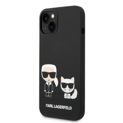 MagSafe Case for Apple iPhone 14 Plus, Karl Lagerfeld, Karl & Choupette Silicone, Black