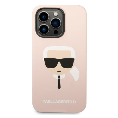MagSafe Hülle für Apple iPhone 14 Pro, Karl Lagerfeld, Silicone Karl Head, Rosa
