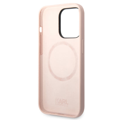 MagSafe Hülle für Apple iPhone 14 Pro, Karl Lagerfeld, Silicone Karl Head, Rosa