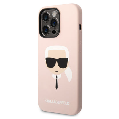 MagSafe Hülle für Apple iPhone 14 Pro, Karl Lagerfeld, Silicone Karl Head, Rosa