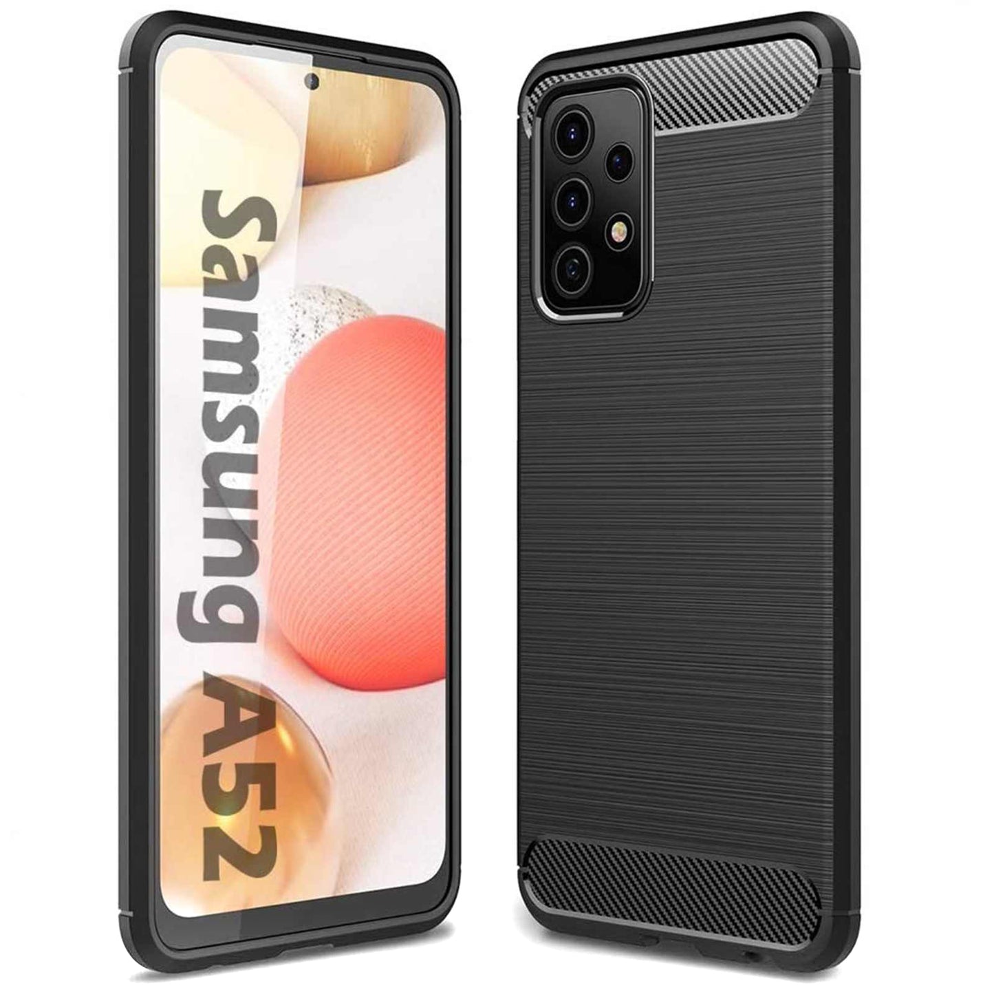 Hülle für Samsung Galaxy A52s 5G A528 / A52 5G A526 / A52 A525, OEM, Carbon, Schwarz
