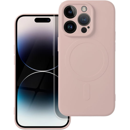 MagSafe-Hülle für Apple iPhone 14 Pro, OEM, Silicone Mag, Rosa