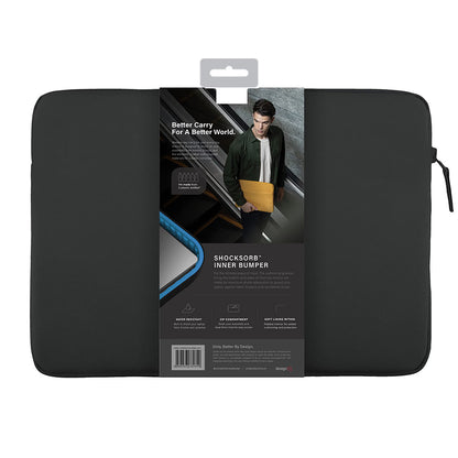 UNIQ Vienna Hülle für Laptop bis max. 16 Zoll, Schwarz