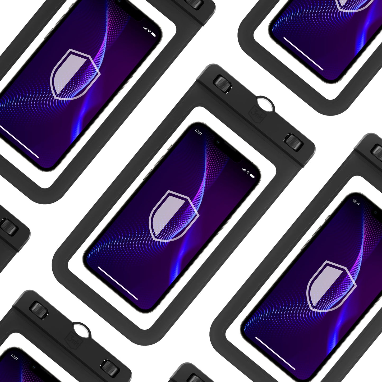 Universal Waterproof Case for Phone max. 7inch, 3MK, Hydro, Black