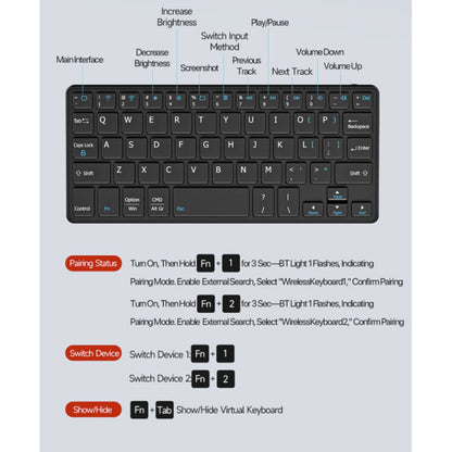 Universelle Hülle mit Bluetooth-Tastatur für Telefon, DUX DUCIS, Schwarz
