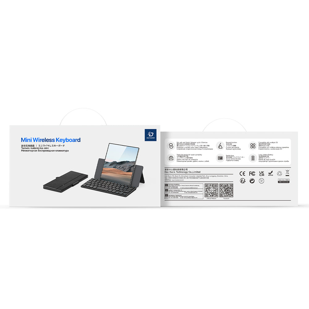 Universelle Hülle mit Bluetooth-Tastatur für Telefon, DUX DUCIS, Schwarz