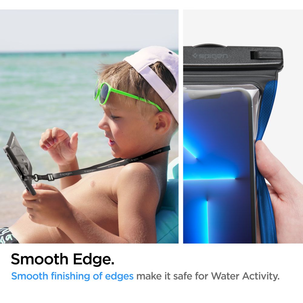 Universal-Wasserfeste Hülle für Telefon max. 3,5 Zoll - 7 Zoll, Spigen, A601, Set 2 Stück, Schwarz AMP04523