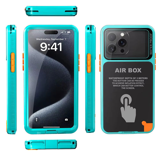 Universelle wasserdichte Hülle für Telefon max. 6,1 Zoll, ShellBox, AirBox, Blau
