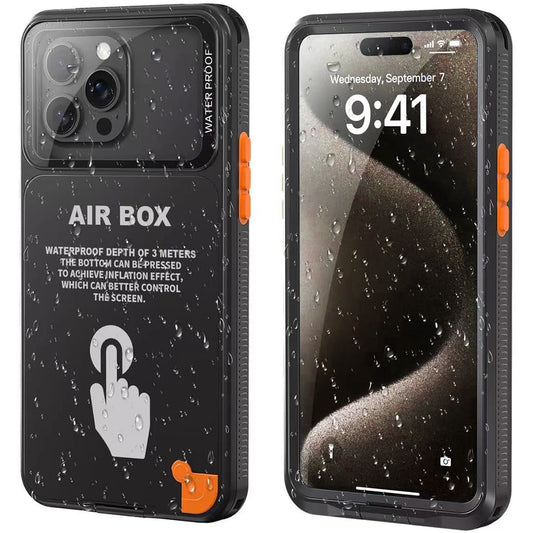 Universelle wasserdichte Hülle für Telefon max. 6,7 Zoll, ShellBox, AirBox, Schwarz