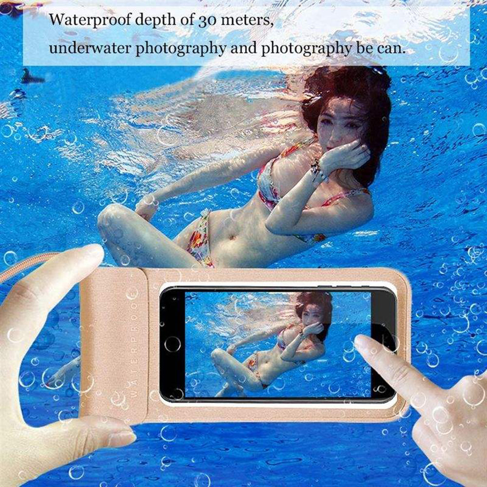 Universelle wasserdichte Handyhülle max. 6,8 Zoll, Techsuit, TWC1, Gold