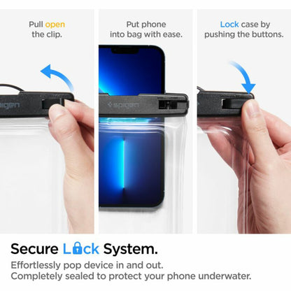 Universelle wasserdichte Handyhülle max. 6,9 Zoll, Spigen, A610, Transparent AMP04530