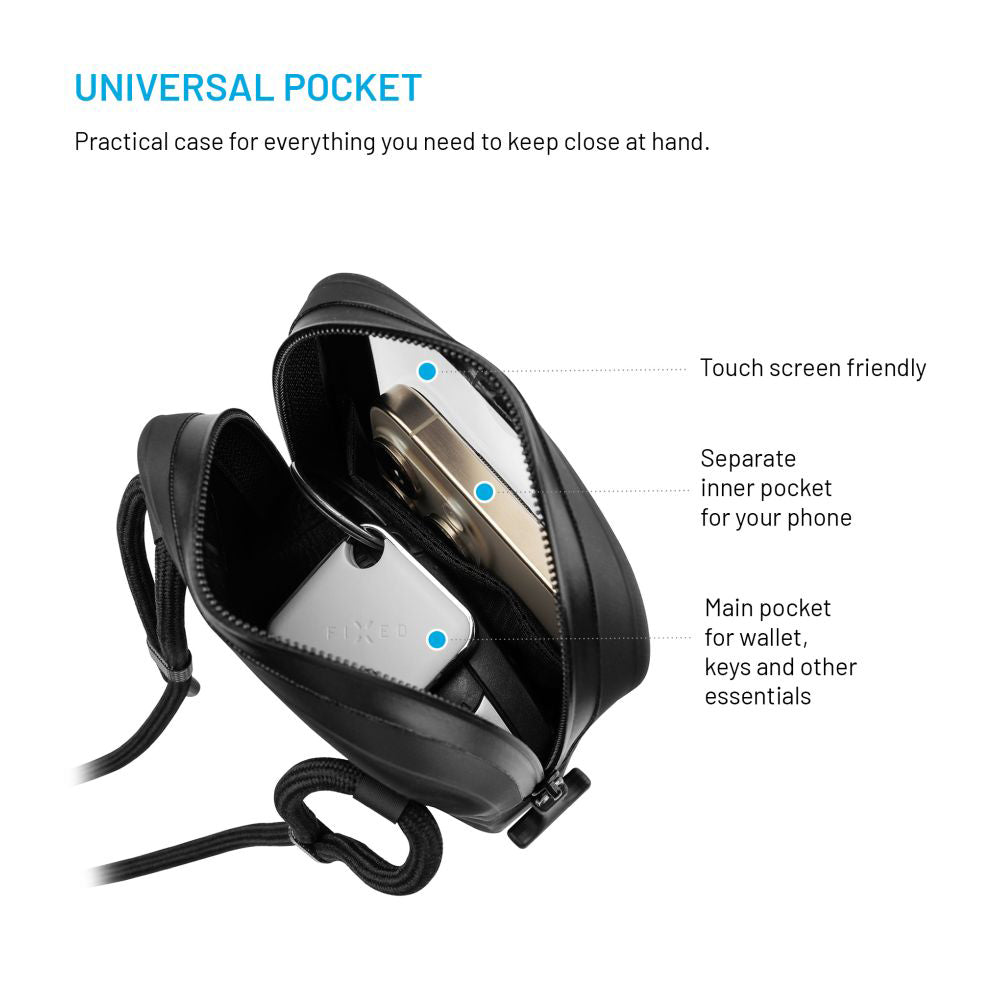 Universal Waterproof Case for Phone up to 7inch, Fixed, Black