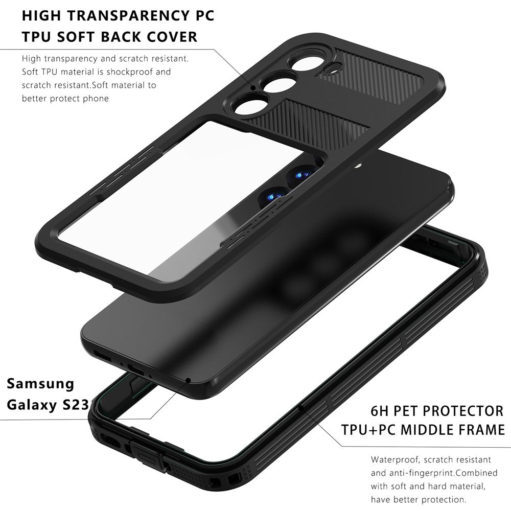 Wasserdichte Hülle für Samsung Galaxy S26 Plus S947, ShellBox, Schwarz