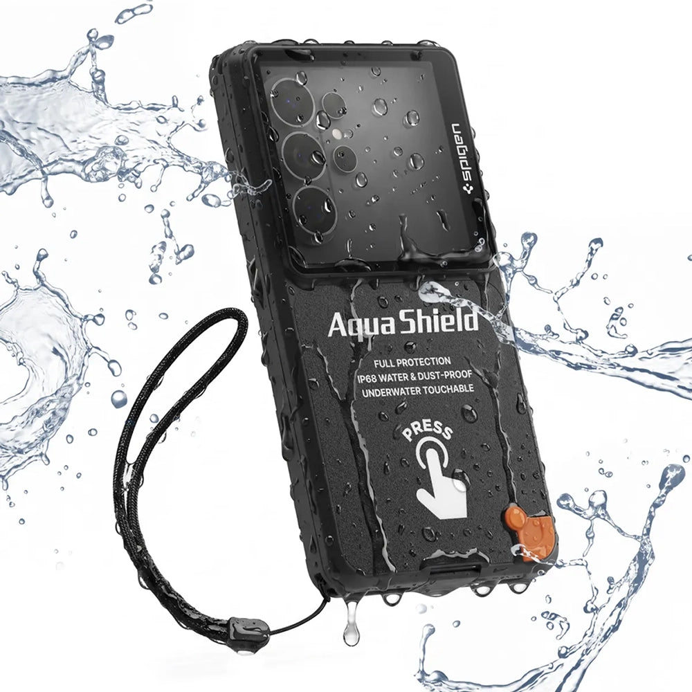 Universelle wasserdichte Hülle Spigen, Aqua Shield A604, Schwarz ACS11675