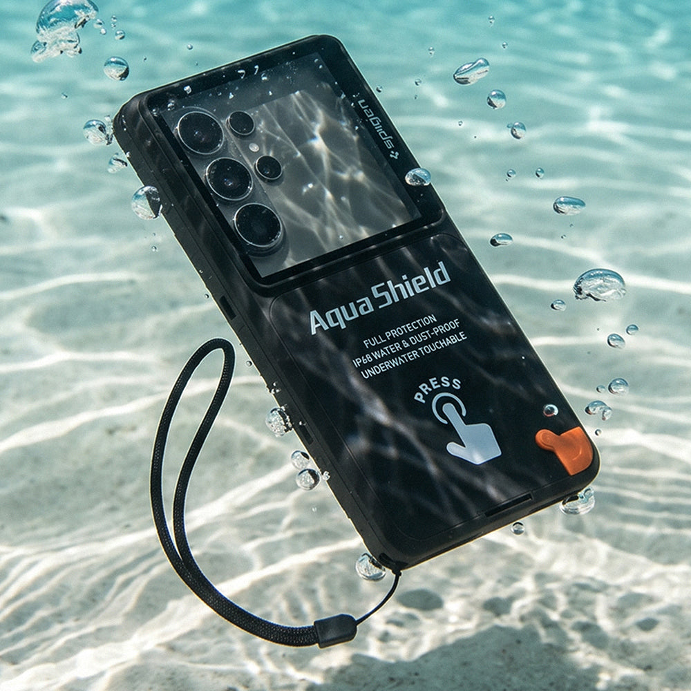 Universelle wasserdichte Hülle Spigen, Aqua Shield A604, Schwarz ACS11675