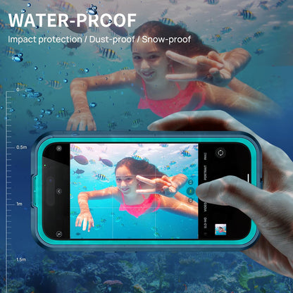 Wasserdichte Hülle für Apple iPhone 16, ShellBox, Carbon, Schwarz