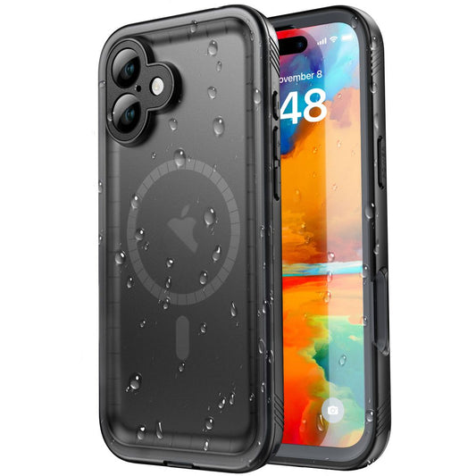Wasserdichte Hülle für Apple iPhone 16, ShellBox, Schwarz