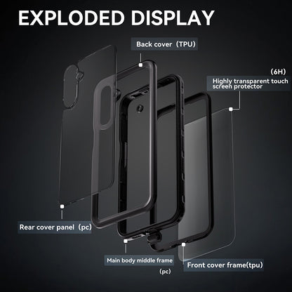 Wasserdichte Hülle für Samsung Galaxy A16 5G A166 / A16 4G A165, ShellBox, Schwarz