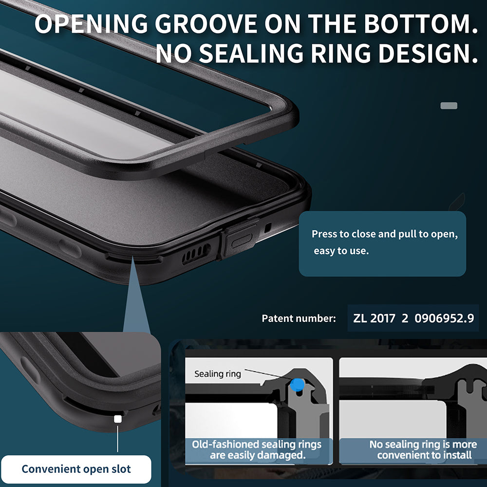 Wasserdichte Hülle für Samsung Galaxy A16 5G A166 / A16 4G A165, ShellBox, Schwarz