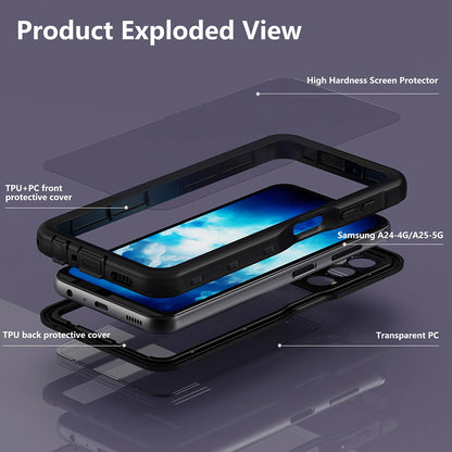 Wasserdichte Hülle für Samsung Galaxy A25 A256, ShellBox, Schwarz