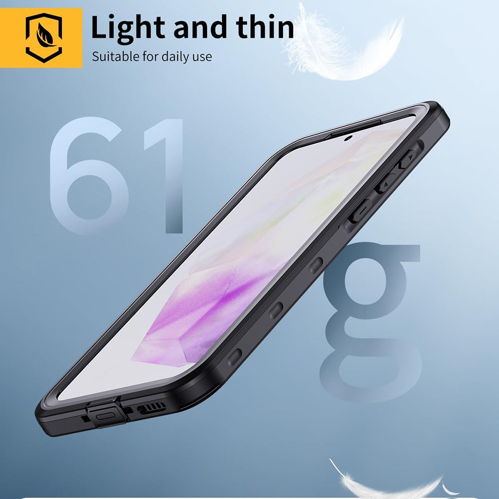 Wasserdichte Hülle für Samsung Galaxy A35 5G A356, ShellBox, Schwarz