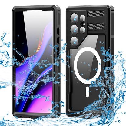Wasserdichte Hülle für Samsung Galaxy S24 Ultra S928, ShellBox, Schwarz
