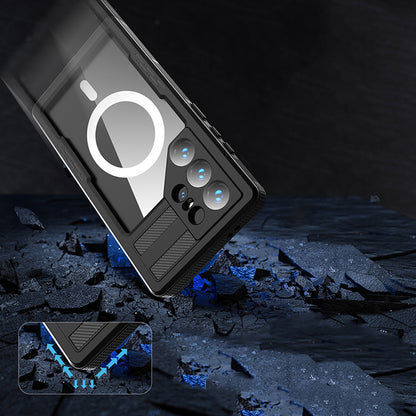 Wasserdichte Hülle für Samsung Galaxy S24 Ultra S928, ShellBox, Schwarz
