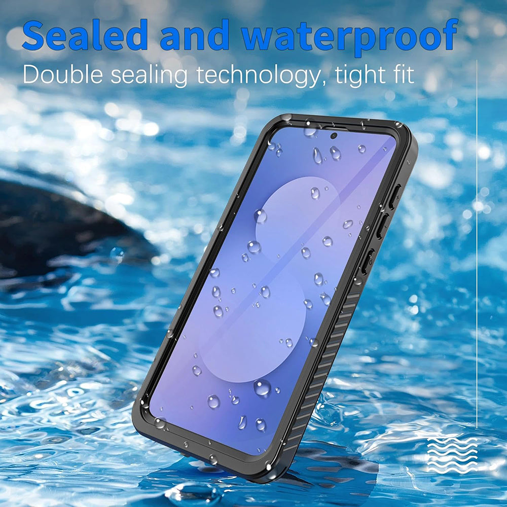 Wasserdichte Hülle für Samsung Galaxy S25 FE, ShellBox, Schwarz