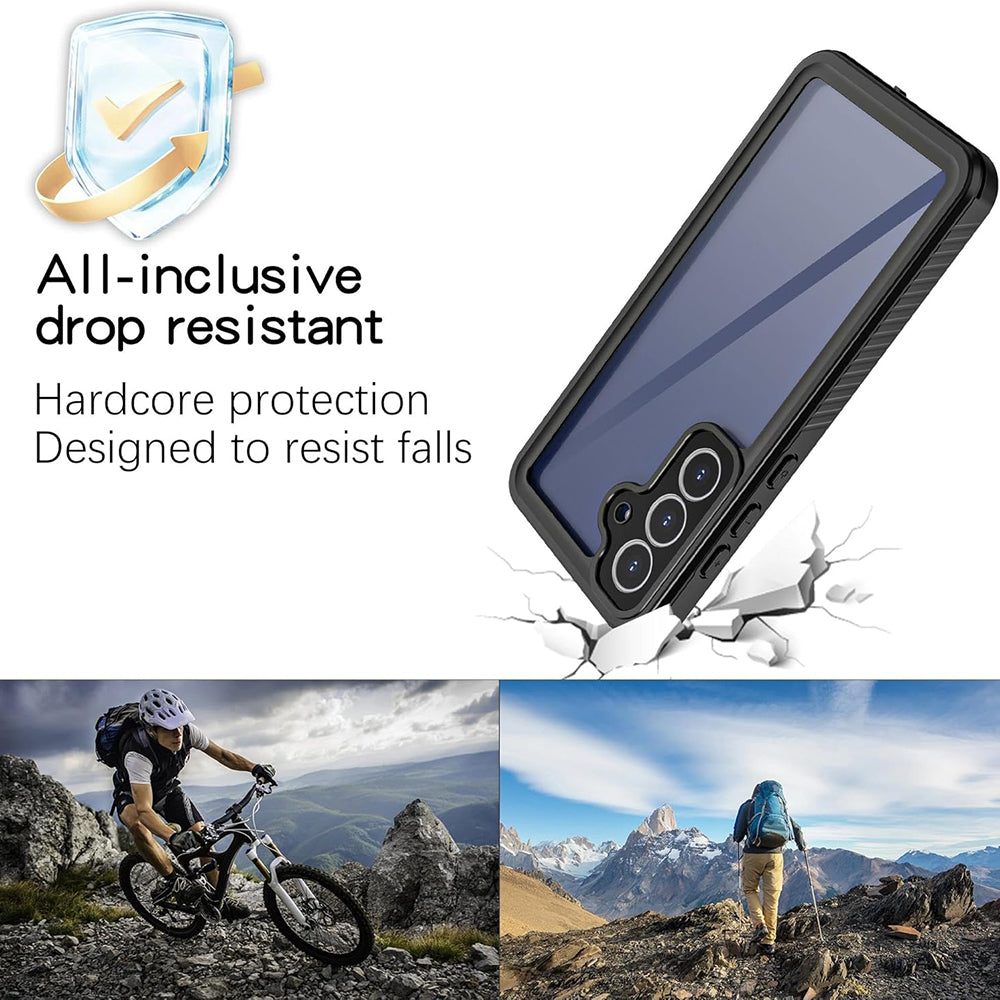 Wasserdichte Hülle für Samsung Galaxy S25 FE, ShellBox, Schwarz