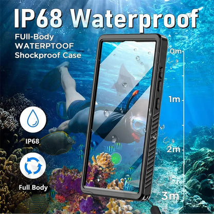 Wasserdichte Hülle für Samsung Galaxy S25 Ultra S938, ShellBox, Schwarz