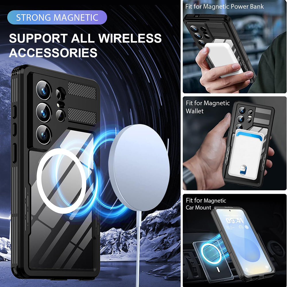 Wasserdichte Hülle für Samsung Galaxy S26 Ultra S948, ShellBox, Schwarz