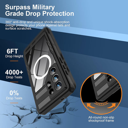 Wasserdichte Hülle für Samsung Galaxy S26 Ultra S948, ShellBox, Schwarz