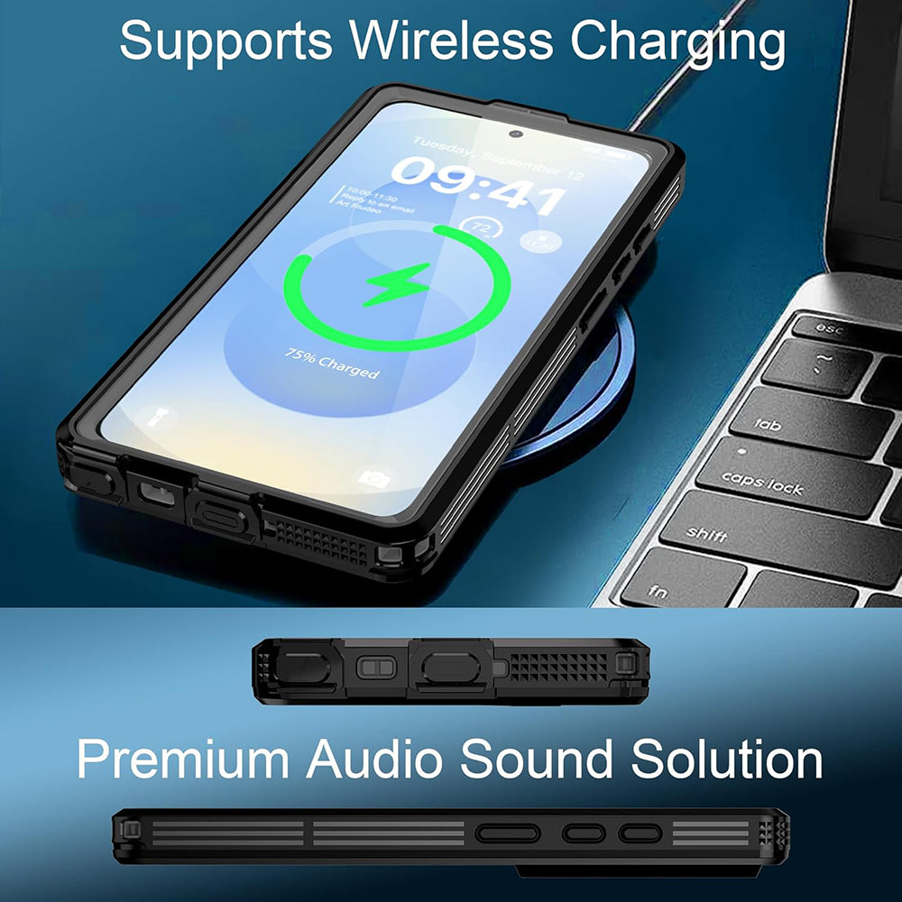 Wasserdichte Hülle für Samsung Galaxy S26 Ultra S948, ShellBox, Schwarz