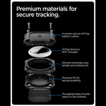 Wasserdichte Hülle Spigen Tough Armor für Apple AirTag, Schwarz ACS09781