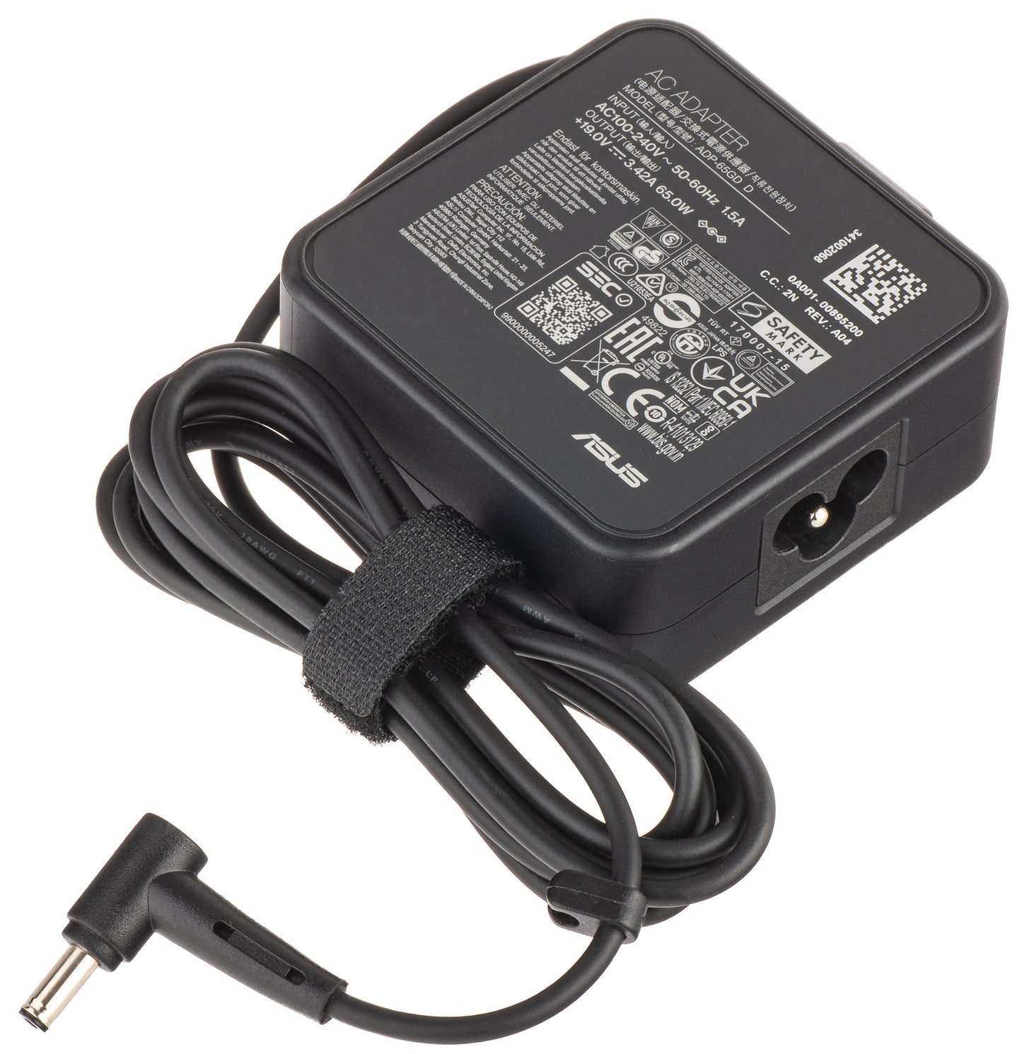 Ladegerät Asus K401LB / UX303LB, 65 W, 19 V, 3 Pins, Schwarz 0A001-00046500